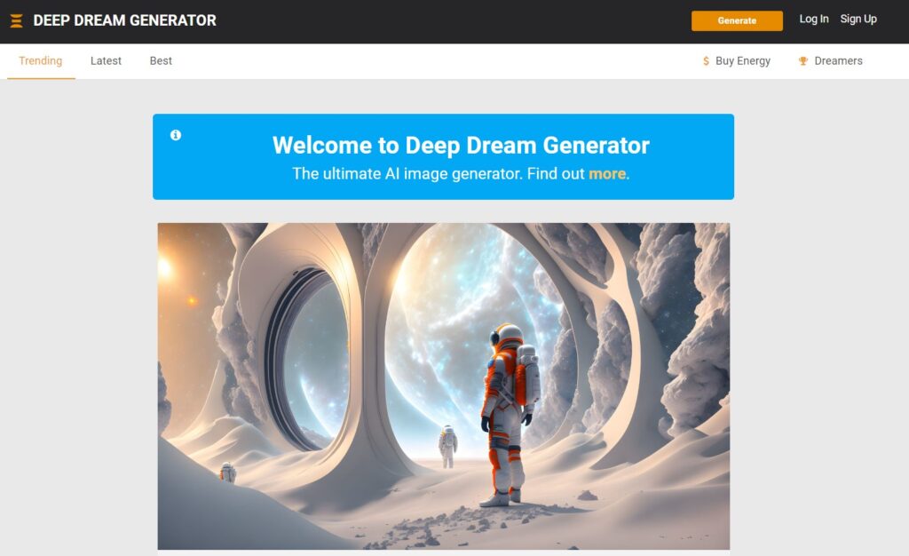 Deep Dream Generator Générateur d'images AI
