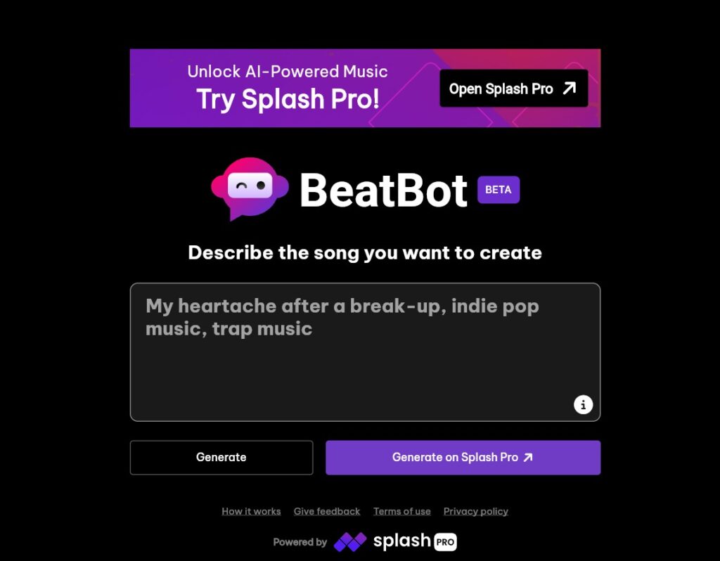 BeatBOT : un outil d'IA pour générer de la musique